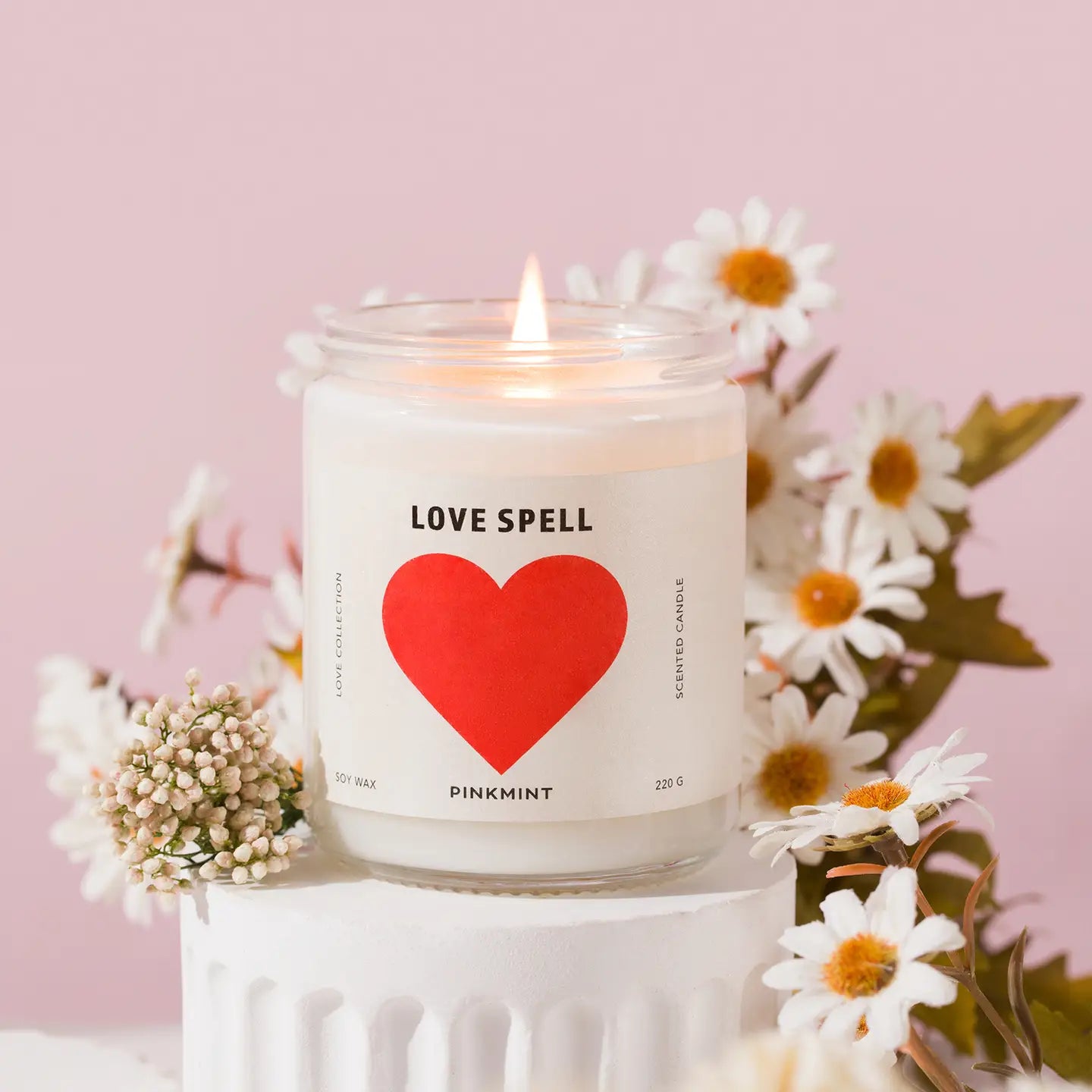 Pink Mint Candles